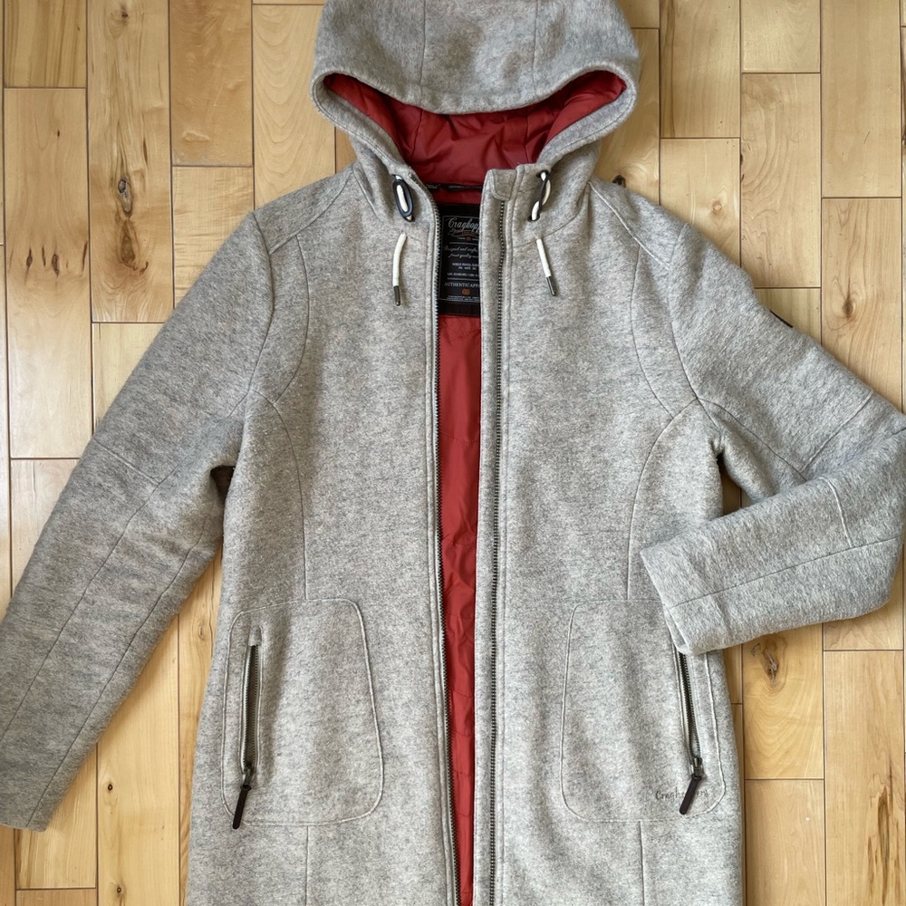 Oatmeal Craghoppers felted wool coat